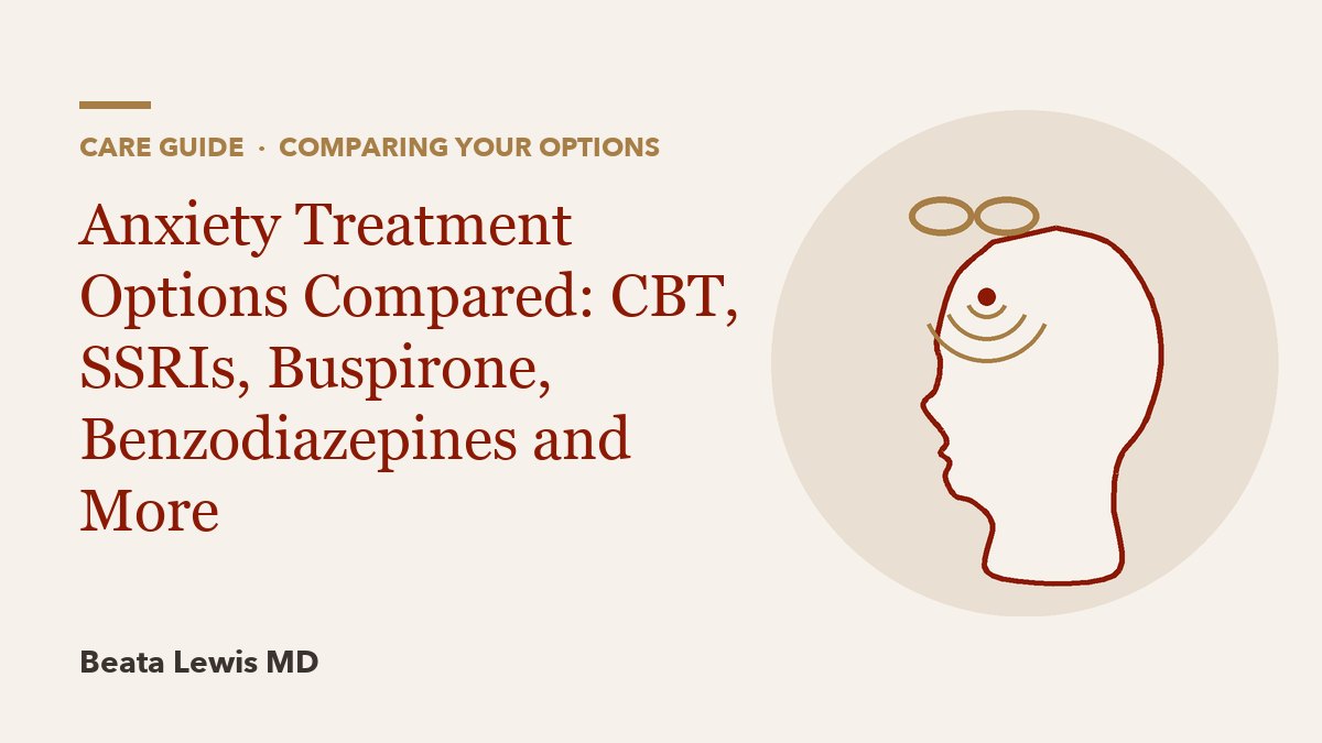 Anxiety Treatment Options Compared: CBT, SSRIs, Buspirone, Benzodiazepines and More