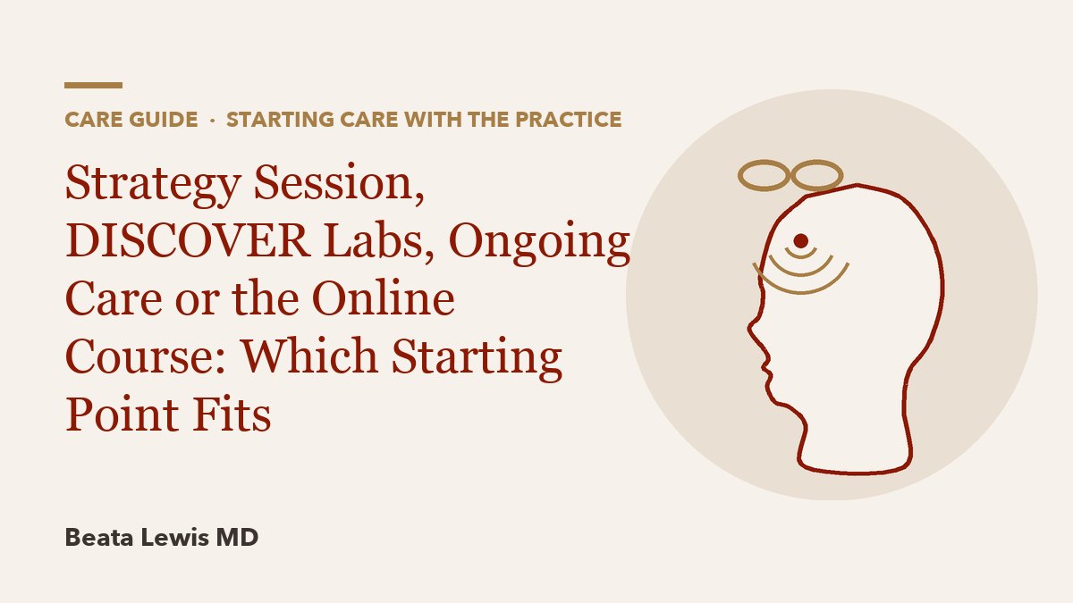 Strategy Session, DISCOVER Labs, Ongoing Care or the Online Course: Which Starting Point Fits